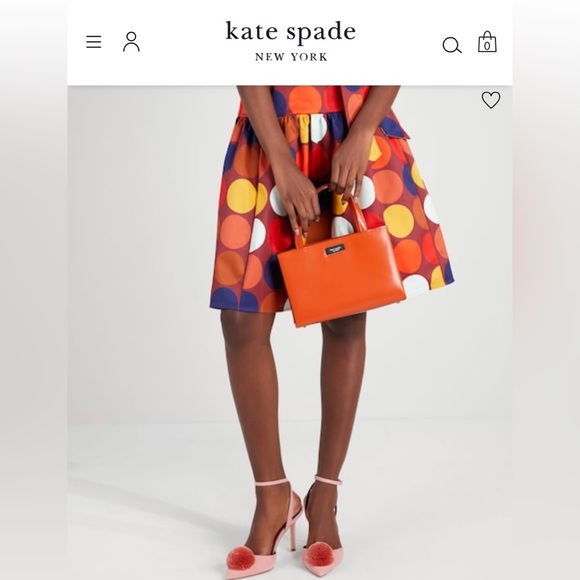 Kate Spade Sam Icon Leather Small Tote ✨ Fiery Orange - Picture 13 of 14